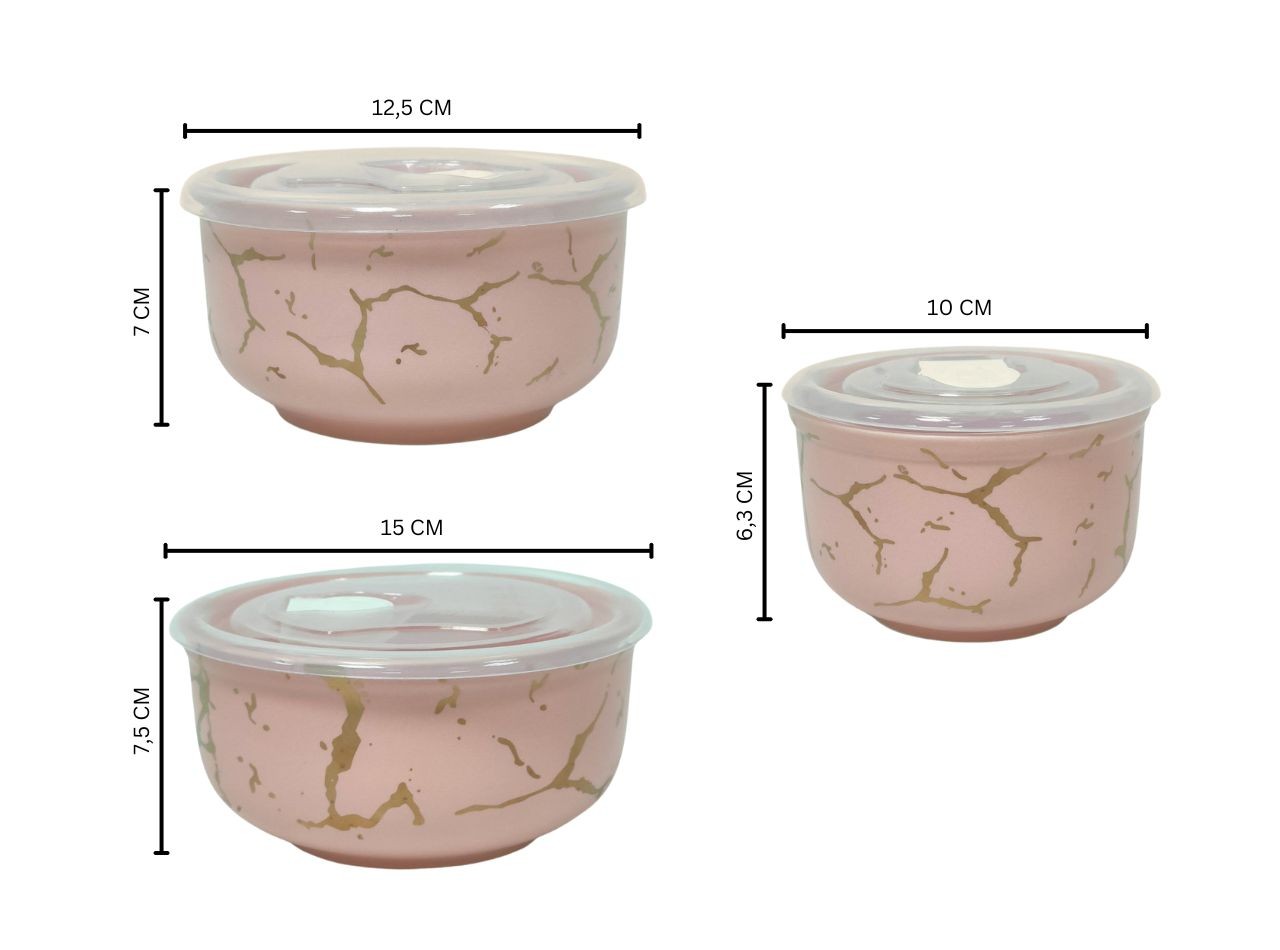 Vicenza Wadah Makanan Motif Marmer – Pink BM780